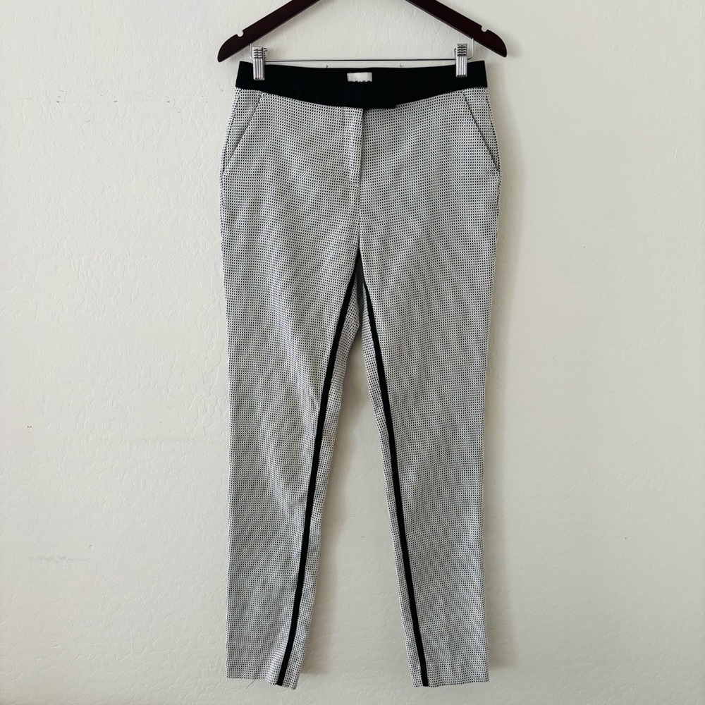 Reiss Didi Women’s houndstooth-patterned trousers Size 6‎ Black Cream Skinny